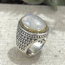 Silver & semi-precious stones ring