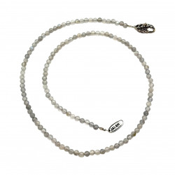 (2) Sterling silver and faceted labradorite beads necklace 40 or 45cm