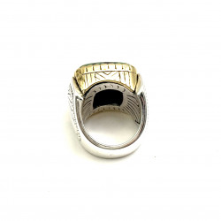 Bague Argent 925 et laiton avec Rubis zoisite