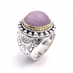 Bague Argent et Laiton avec Kunzite