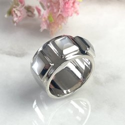 Bague Argent et Nacre blanche - COLLECTION ARCHIVES