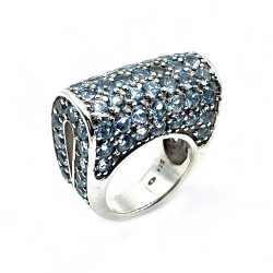 Bague argent et topazes bleues - COLLECTION ARCHIVES