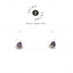 Boucles d'oreilles argent et améthyste