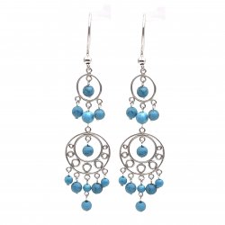 Boucles d'Oreilles Argent et Turquoises