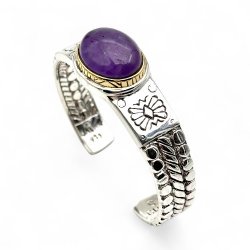 Bracelet Argent et Laiton avec pierre semi-précieuse