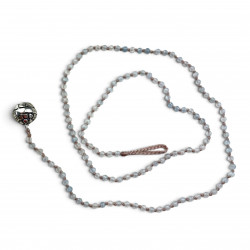 Collier Argent 925 et perles d'aigue marine facettées 45cm