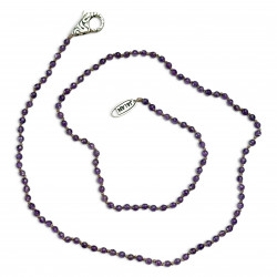 Collier Argent 925 et perles d'améthyste facettées 45cm