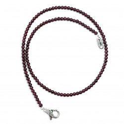 Collier Argent 925 et perles de grenat 40cm