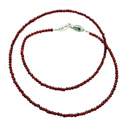 Collier Argent 925 et perles de grenat facettées 40 ou 45cm