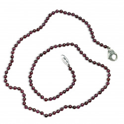 Collier Argent 925 et perles de grenats 45cm