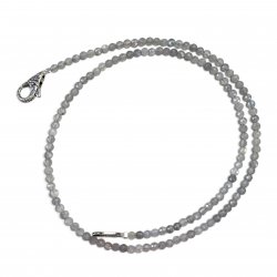 Collier Argent 925 et perles de labradorite facettées 45cm