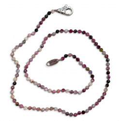 Collier Argent 925 et perles de tourmalines facettées 45cm