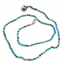 Collier Argent 925 et perles de turquoise facettées 45cm