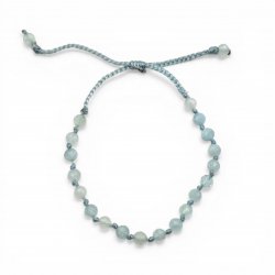 Faceted aqua marina beads bracelet