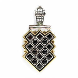 Pendentif en Argent 925, Laiton et Onyx