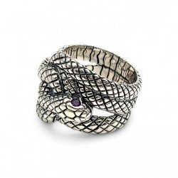 Silver ring with semi-precious stones