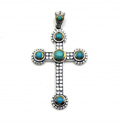 Silver & Turquoise cross pendant