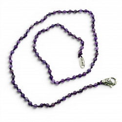 Sterling silver and améthyste beads necklace 45cm