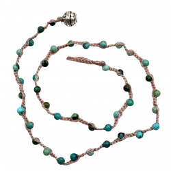 Sterling silver and turquoise beads necklace 45cm