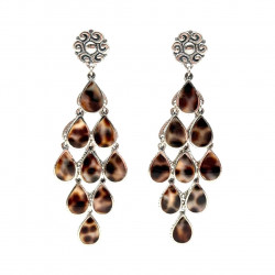 Sterling silver earrings with porcelain shell