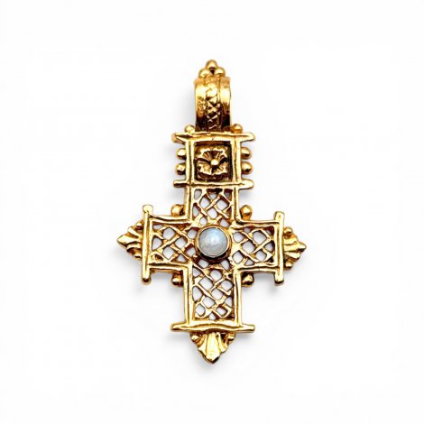 18k Gold-plated and semi-precious stone Pendant