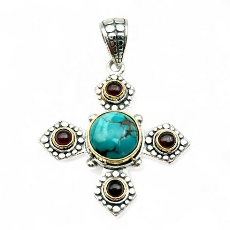 TURQUOISE & RED GARNET