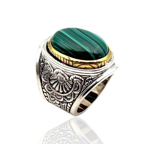 Bague Argent 925 et Malachite