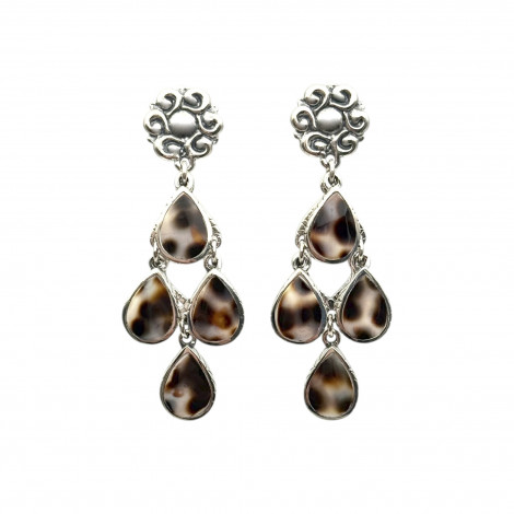 Boucles d'oreilles Argent 925 et Coquillage porcelaine