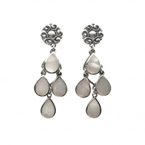 Boucles d'oreilles Argent 925 et Nacre blanche