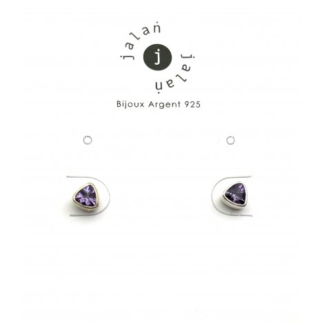 Boucles d'oreilles argent et améthyste