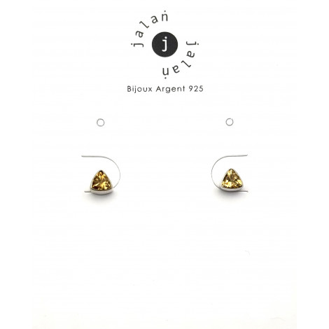 Boucles d'oreilles argent et citrine
