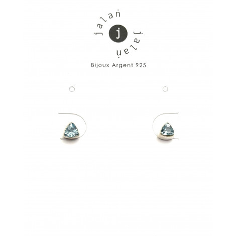 Boucles d'oreilles argent et topaze bleue