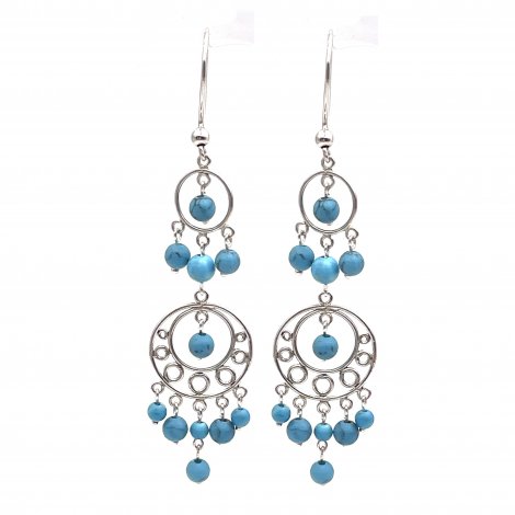 Boucles d'Oreilles Argent et Turquoises