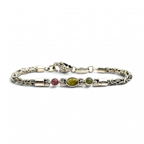 Bracelet argent 925 et tourmalines