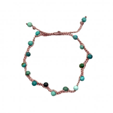 Bracelet tressé perles de turquoise