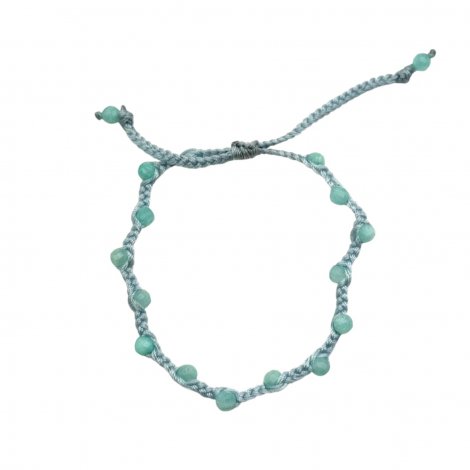 Braided bracelet with faceted amazonite beads