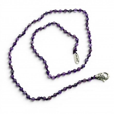 Collier Argent 925 et perles d'améthyste 45cm