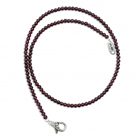Collier Argent 925 et perles de grenat 40cm