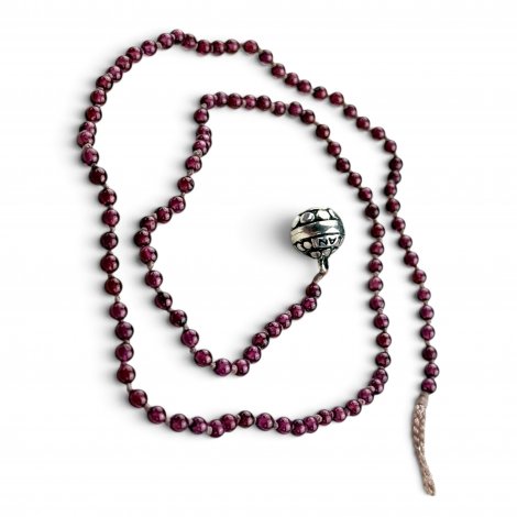 Collier Argent 925 et perles de grenat 45cm