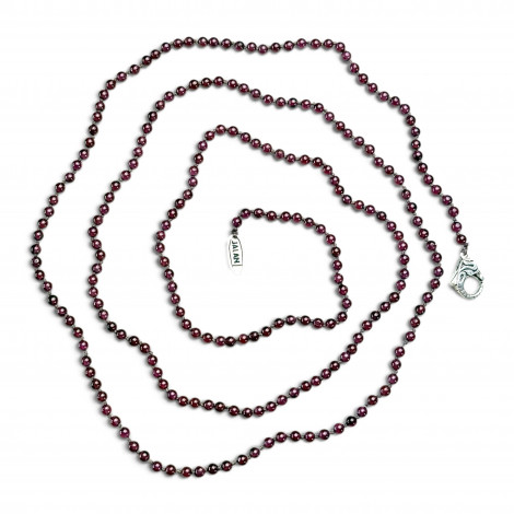 Collier Argent 925 et perles de grenats 85cm