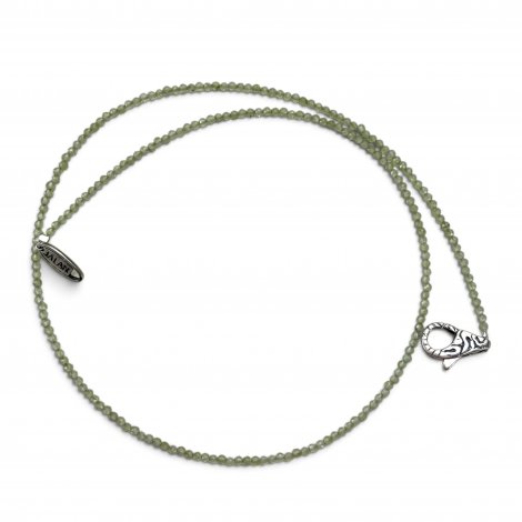 Collier Argent 925 et perles de péridot facettées 45cm
