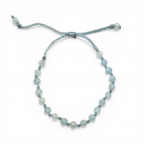 Faceted aqua marina beads bracelet