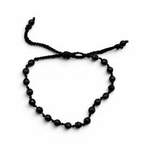 Faceted onyx ruby beads bracelet