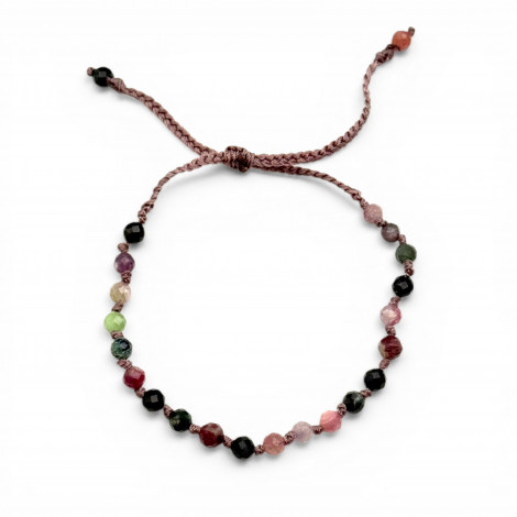 Faceted tourmalines beads bracelet