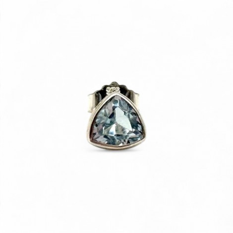 Mono-boucle argent et topaze bleue
