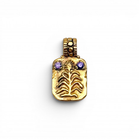 Pendentif Plaqué or 18k et améthystes