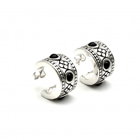 Silver and Onyx Earrings