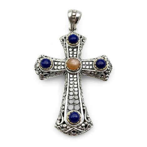 ORANGE MOONSTONE & LAPIS LAZULI