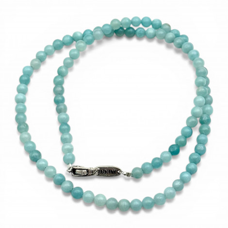 Sterling silver and amazonite beads necklace 40 or 45cm