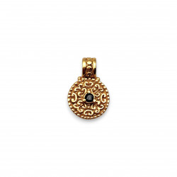 18k Gold-plated and faceted onyx Pendant